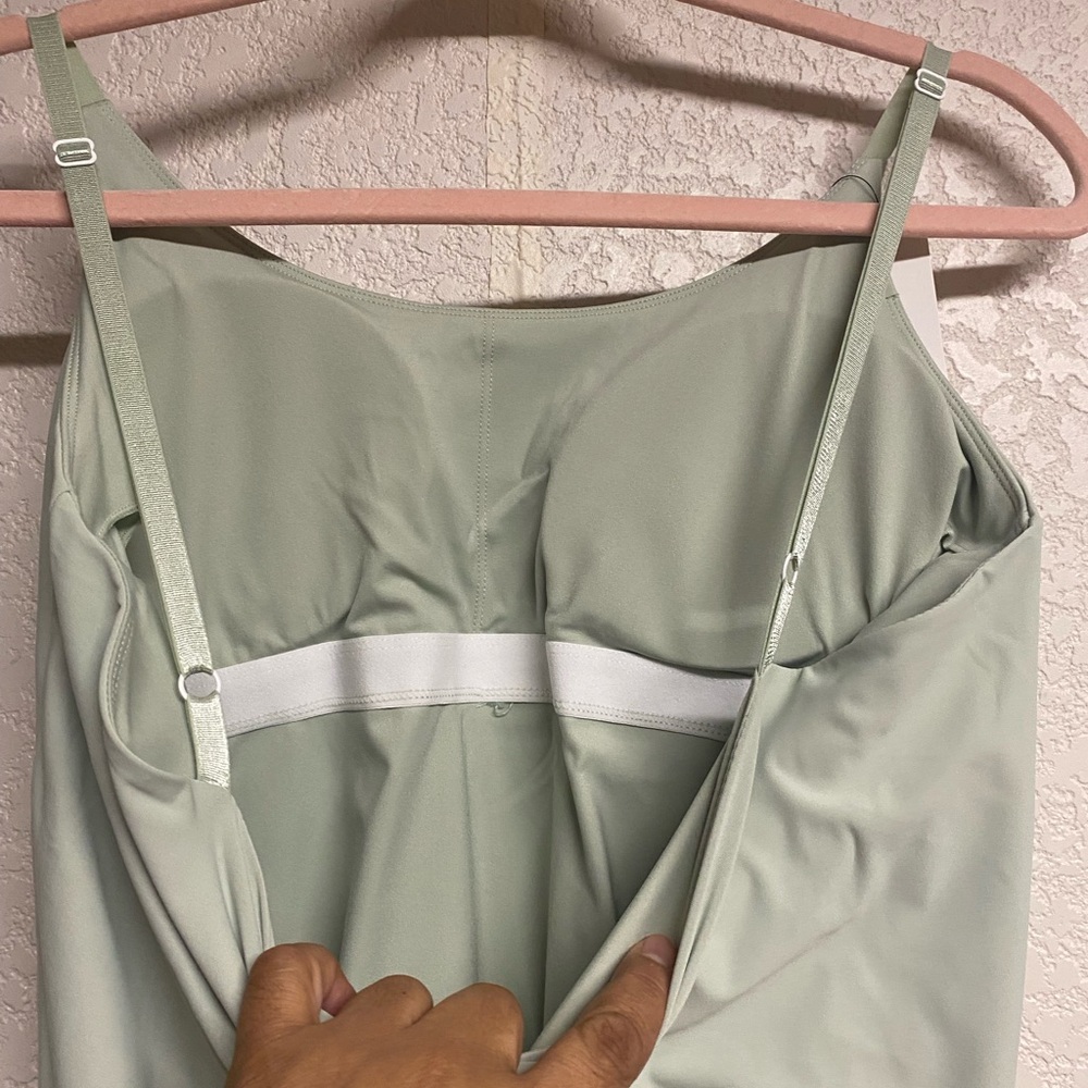 Women's Light Green Tennis Dress with Built-in Bra - Picture 6 of 7